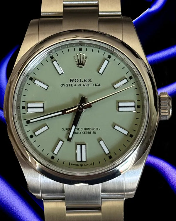 2025 Rolex Oyster Perpetual 41MM Pistachio Dial Oyster Bracelet (134300)