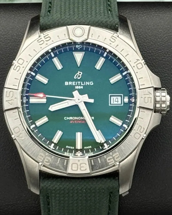 Breitling Avenger 42MM Green Dial Leather Strap (A17328101L1X1)