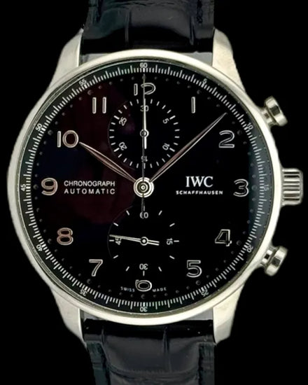 2021 IWC Schaffhausen Portugieser 41MM Black Dial Leather Strap (IW371609)