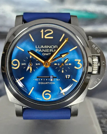 2019 Panerai Luminor Equation of Time GMT L.E. 47MM Blue Dial Aftermarket Rubber Strap (PAM00670)