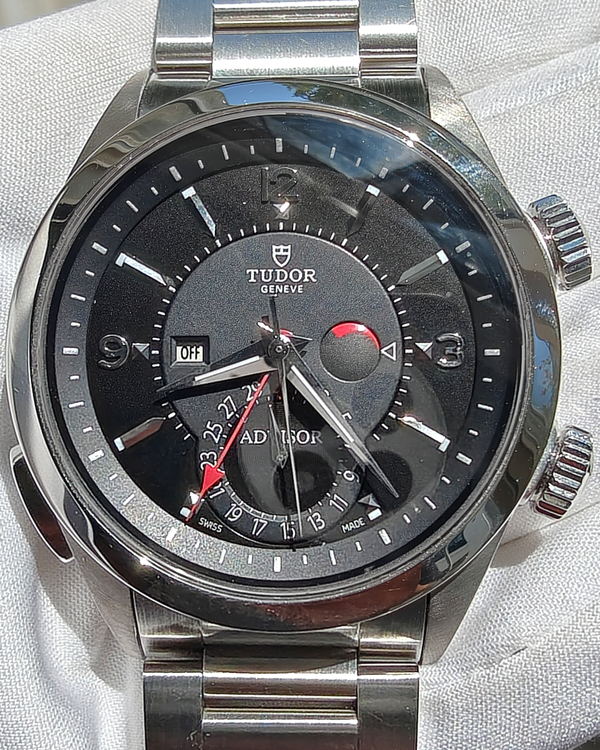 2014 Tudor Heritage Chrono Advisor 42MM Black Dial Steel Bracelet (79620TN)