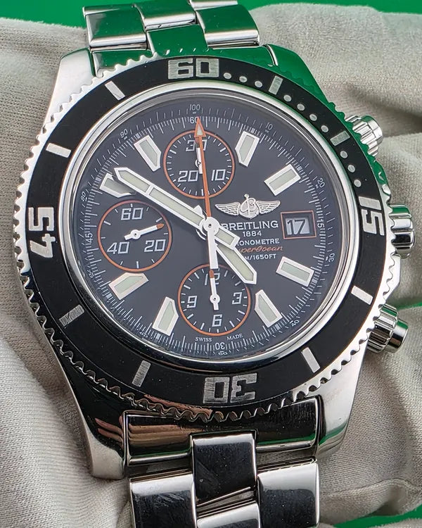 Breitling Superocean Chronograph II 44MM Black Dial Steel Bracelet (A13341)
