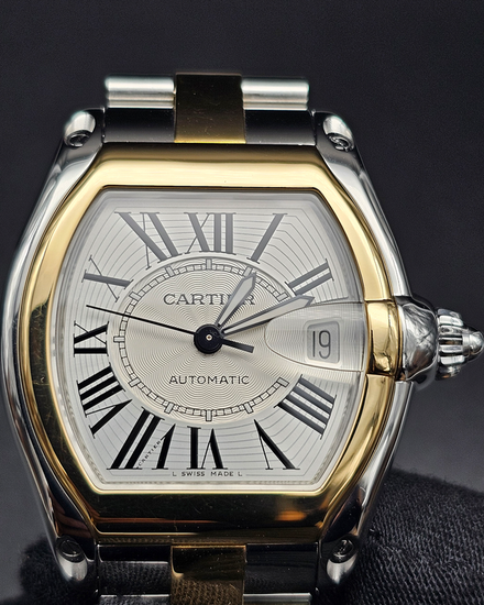 Cartier Roadster 43MM Silver Dial Two-Tone Bracelet (W62031Y4)