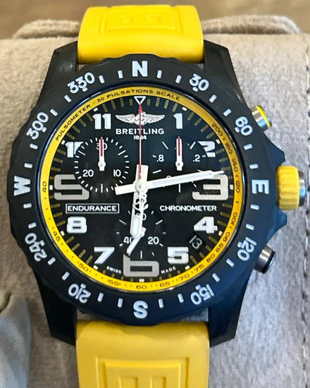 Breitling Endurance Pro 44MM Quartz Black Dial Rubber Strap (X82310)