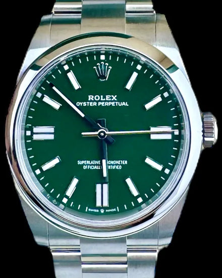 2025 Rolex Oyster Perpetual 41MM Green Dial Oyster Bracelet (134300)