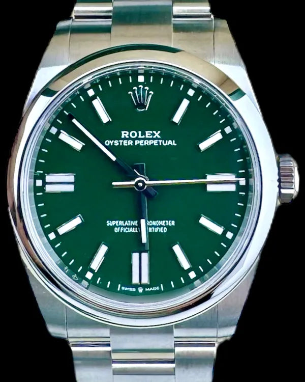 2025 Rolex Oyster Perpetual 41MM Green Dial Oyster Bracelet (134300)