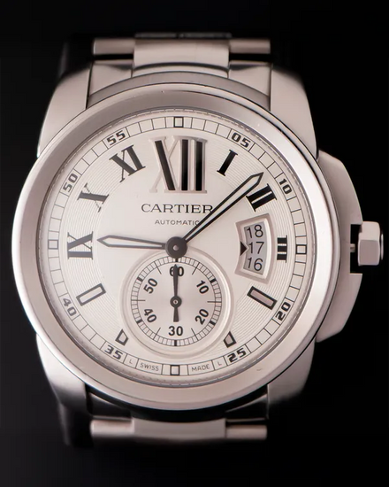 2016 Cartier Calibre de Cartier 42MM Silver Dial Steel Bracelet (W7100015)