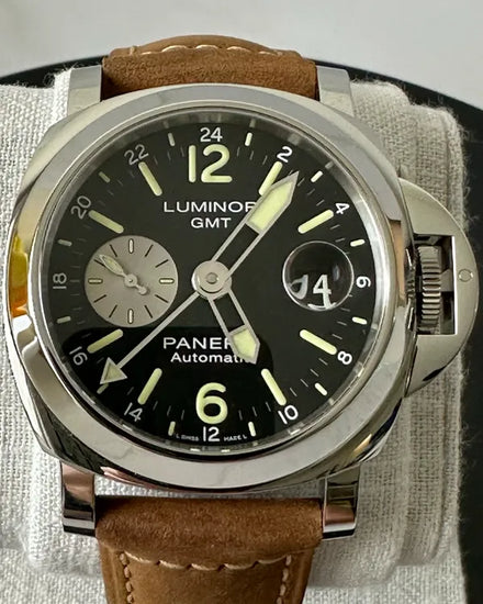 2021 Panerai Luminor GMT Automatic 44MM Black Dial Leather Strap (PAM01088)