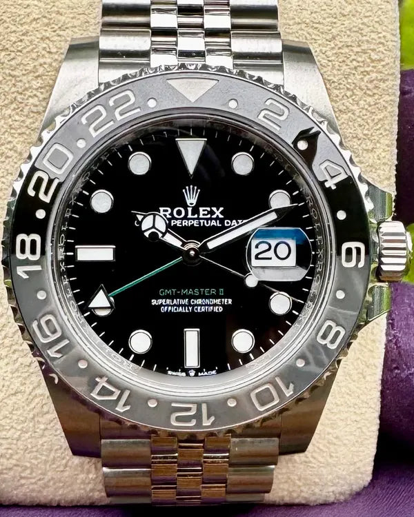 2024 Rolex GMT-Master II "Bruce Wayne" 40MM Black Dial Jubilee Bracelet (126710GRNR)