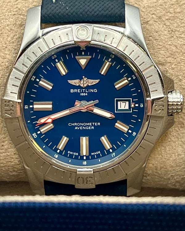 No Reserve - Breitling Avenger 43MM Blue Dial Textile Strap (A17318)