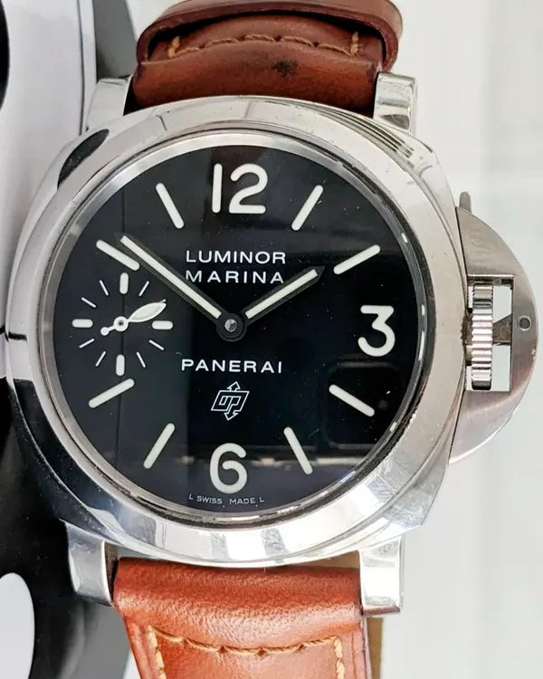 2012 Panerai Luminor Marina 44MM Black Dial Leather Strap (PAM00005)