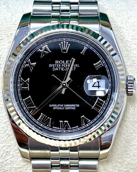 Rolex Datejust 36MM Black Dial Super Jubilee Bracelet (116234)