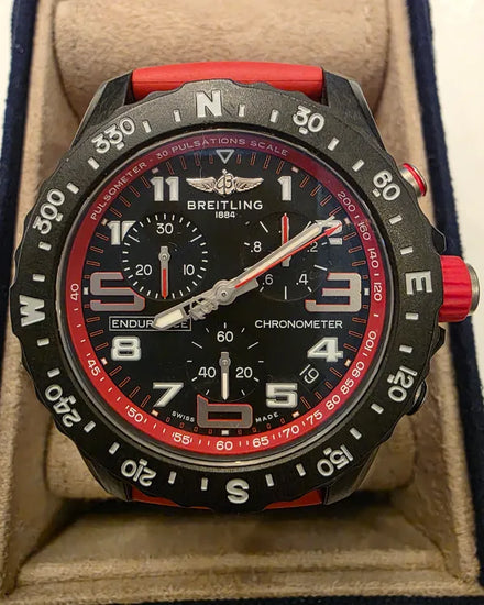 Breitling Endurance Pro 44MM Quartz Black Dial Rubber Strap (X82310)