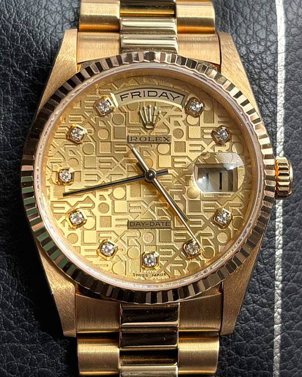 1999 Rolex Day-Date 36MM Champagne "Jubilee" Dial Yellow Gold President Bracelet (18238)