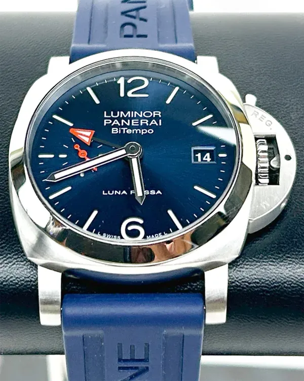 2023 Panerai Luminor Luna Rossa Bitempo 40MM Blue Dial Rubber Strap (PAM01404)