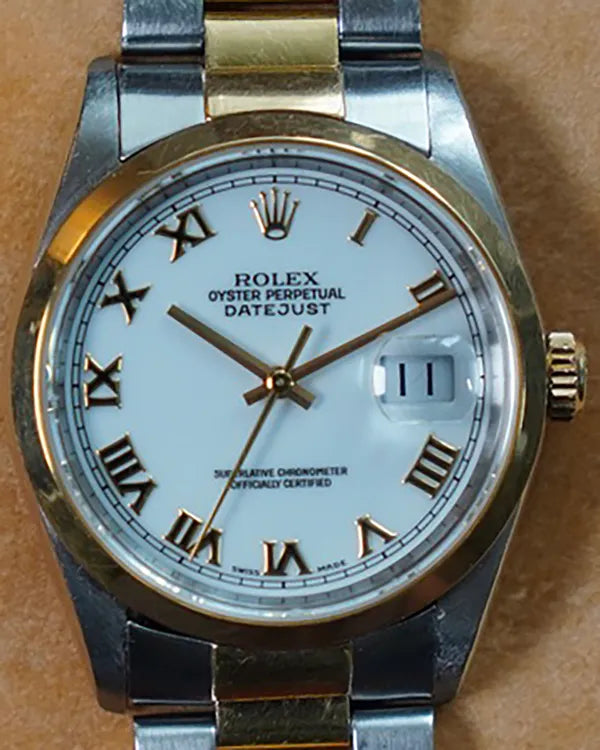 2001 (A Serial) Rolex Datejust 36MM Silver Dial Two-Tone Oyster Bracelet (16203)