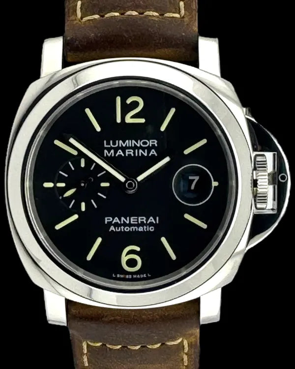 2018 Panerai Luminor Marina 44MM Black Dial Leather Strap (PAM01104)