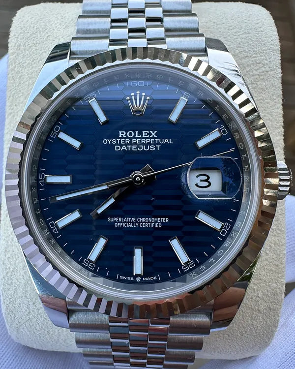 2022 Rolex Datejust 41MM Blue "Fluted" Dial Jubilee Bracelet (126334)