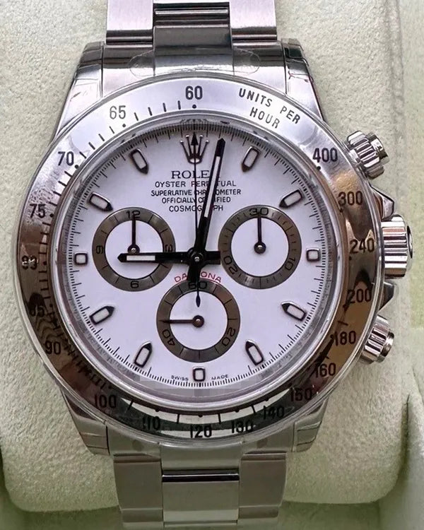 2007 Rolex Cosmograph Daytona 40MM White Dial Steel Bracelet (116520)