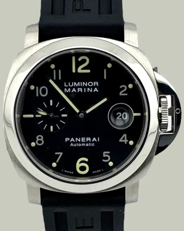 2014 Panerai Luminor Marina 44MM Black Dial Rubber Strap (PAM00164)