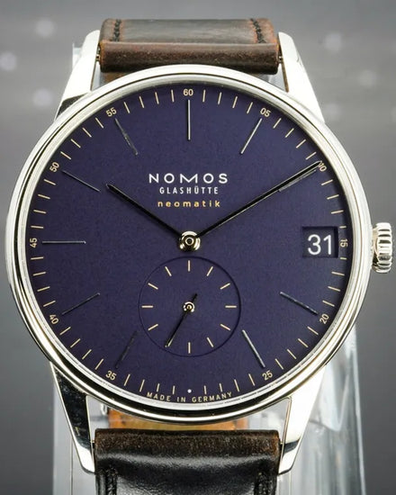 2025 NOMOS Glashutte Orion 40.5MM Blue Dial Leather Strap (363)