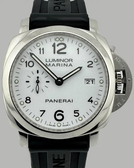2014 Panerai Luminor 1950 3 Days Automatic Acciaio 44MM White Dial Rubber Strap (PAM00499)
