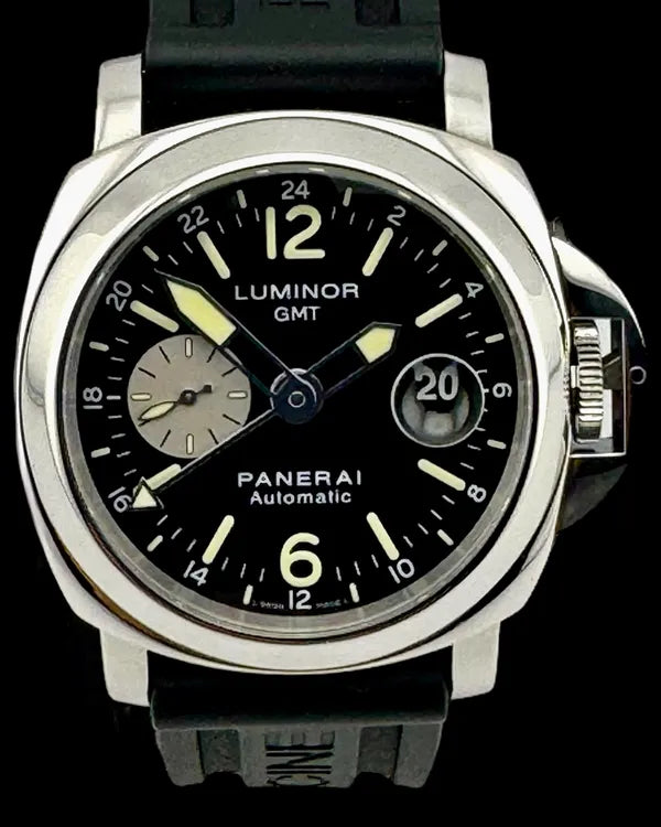 Panerai Luminor GMT 44MM Black Dial Rubber Strap (PAM00088)