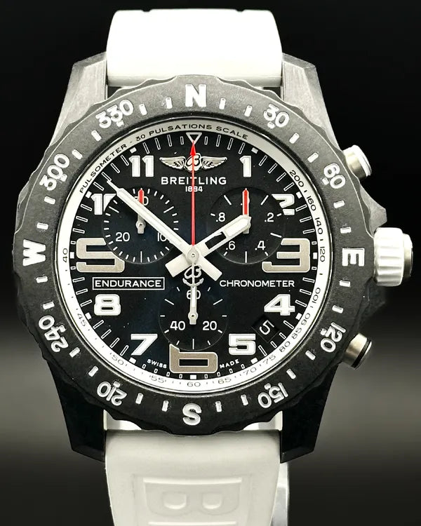 Breitling Endurance Pro 44MM Quartz Black Dial Rubber Strap (X82310)