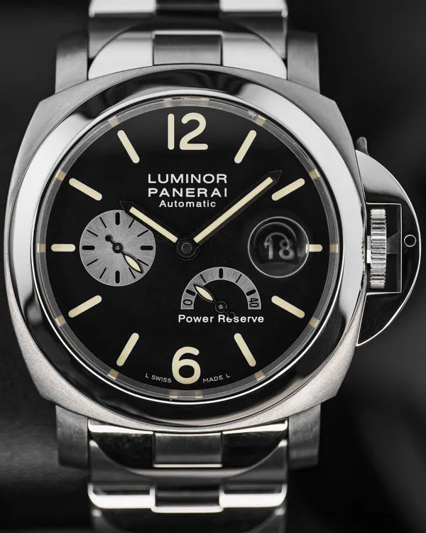 (SR) Panerai Luminor Power Reserve L.E. 44MM Black Dial Titanium Bracelet (PAM0171)