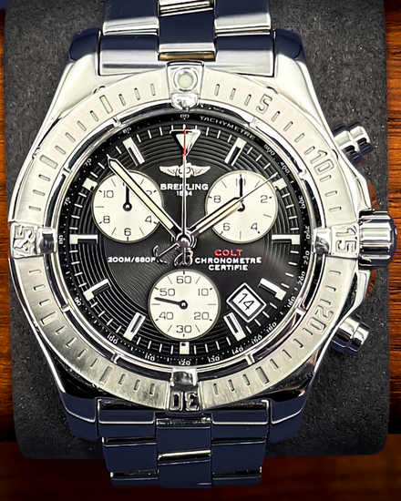 Breitling Colt Chronograph 41MM Quartz Black Dial Steel Bracelet (A73380)