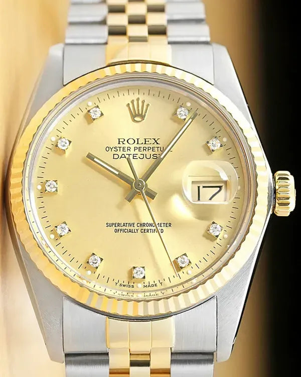 Rolex Datejust 36MM Champagne Dial Two-Tone Jubilee Bracelet (16013)