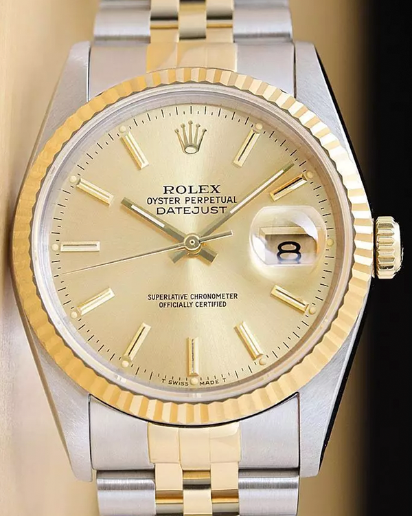 Rolex Datejust 36MM Champagne Dial Two-Tone Jubilee Bracelet (16233)