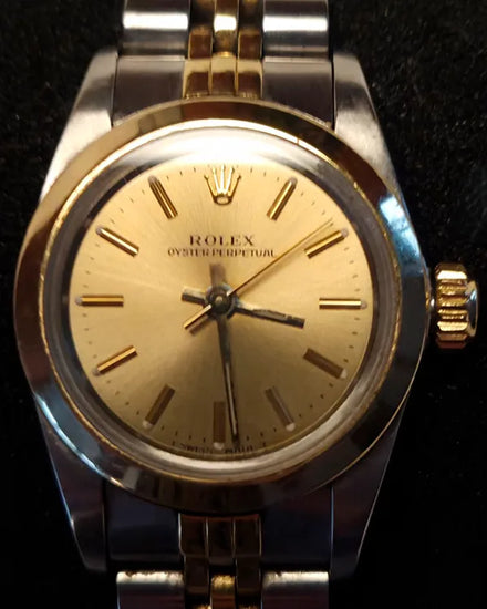 Rolex Oyster Perpetual 24MM Champagne Dial Two-Tone Jubilee Bracelet (67183)