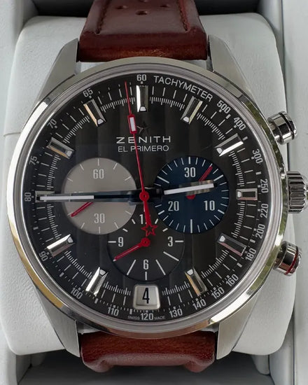 Zenith El Primero 36'000 VpH 42MM Grey Dial Leather Strap (03.2046.400/25.C771)
