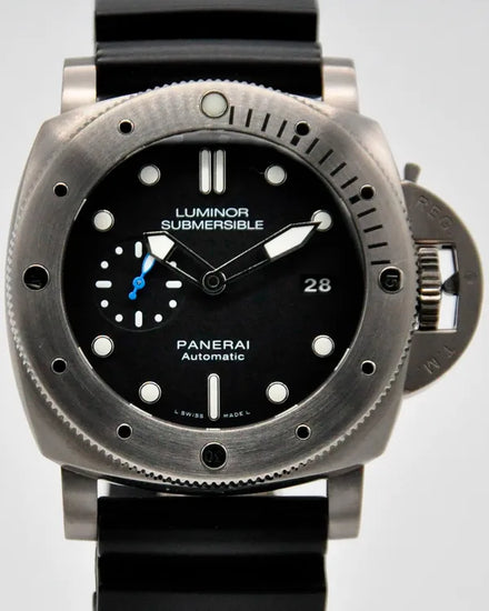 2019 Panerai Submersible Luminor 1950 47MM Black Dial Rubber Strap (PAM01305)