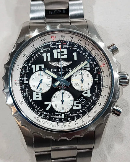 Breitling Chronospace 46MM Black Dial Steel Bracelet (A23360)