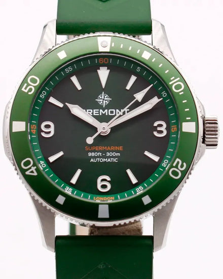 Bremont Supermarine 40MM Green Dial Rubber Strap (SM40-ND-SS-GN-R-S)