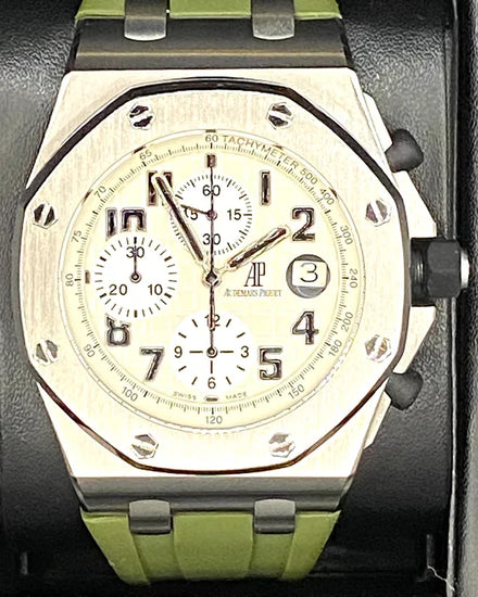 Audemars Piguet Royal Oak Offshore Chronograph "Safari" 42MM White Dial Rubber Strap (26020ST.OO.D091CR.01)
