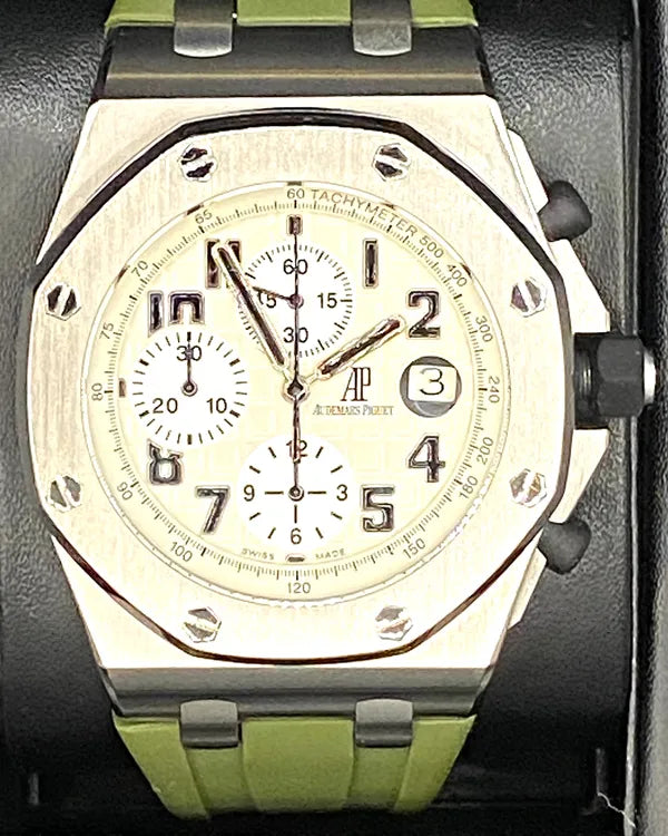 Audemars Piguet Royal Oak Offshore Chronograph "Safari" 42MM White Dial Rubber Strap (26020ST.OO.D091CR.01)