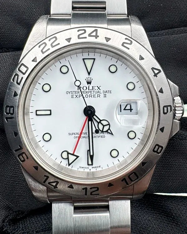 2001 (K Serial) Rolex Explorer II "Polar" 40MM White Dial Oyster Bracelet (16570)