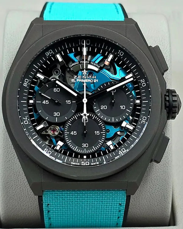 Rare Zenith Defy El Primero "Ultra Color" L. E. 44MM Skeleton Dial Rubber Strap (97.9001.9004-8/80.R955)