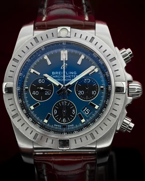 Breitling Chronomat B01 44MM Blue Dial Leather Strap (AB0115101C1P1)