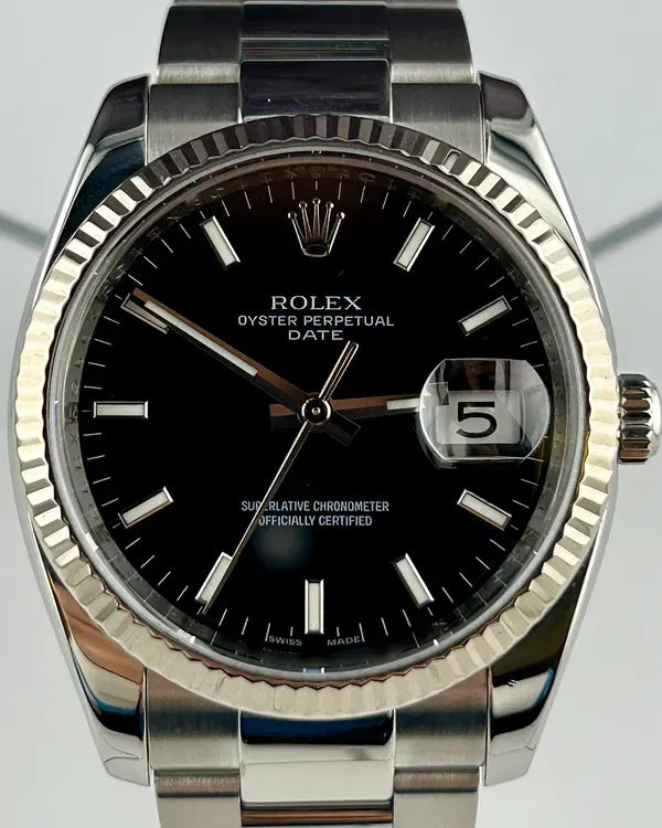 Rolex Oyster Perpetual Date 34MM Black Dial Oyster Bracelet (115234)