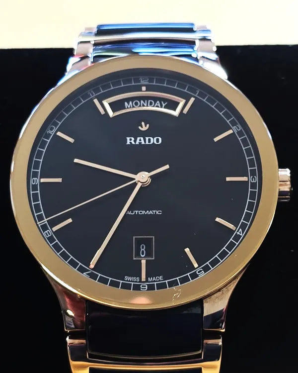 No Reserve - Rado Centrix 38MM Black Dial Ceramic Bracelet (R30158172)