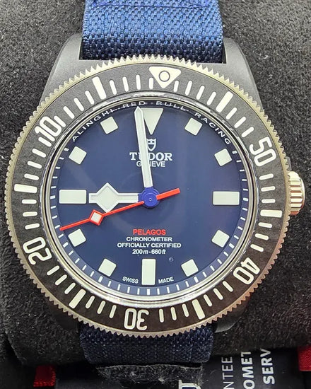 No Reserve - 2023 Tudor Pelagos FXD "Alinghi Red Bull Racing" 42MM Blue Dial Textile Strap (25707KN)