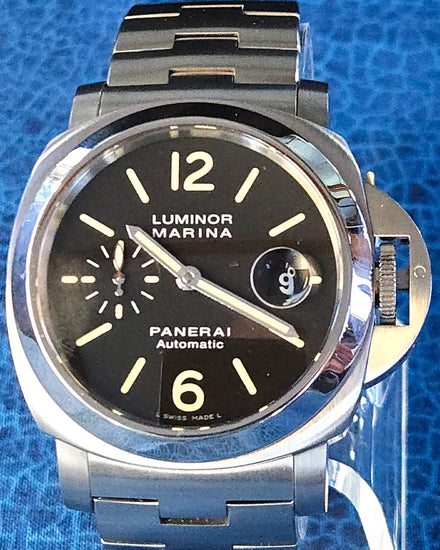 Panerai Luminor Marina 44MM Black Dial Steel Bracelet (PAM00299)
