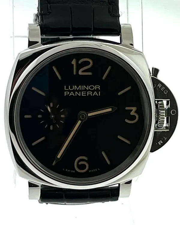 Panerai Luminor Due 3 Days 42MM Black Dial Leather Strap (PAM00676)