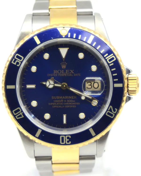 Rolex Submariner "Bluesy" 40MM Blue Dial Two-Tone Oyster Bracelet (16613)
