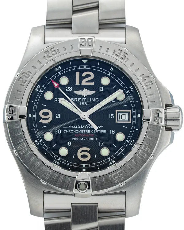 Breitling Superocean Steelfish 44MM Black Dial Steel Bracelet (A17390)