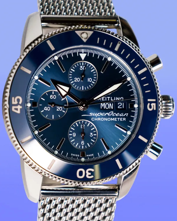 Breitling Superocean Heritage II 44MM Blue Dial Steel Bracelet (A13313161C1A1)